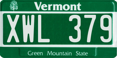VT license plate XWL379