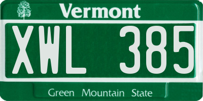 VT license plate XWL385