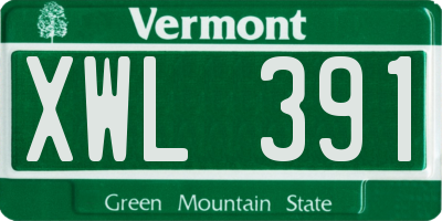 VT license plate XWL391