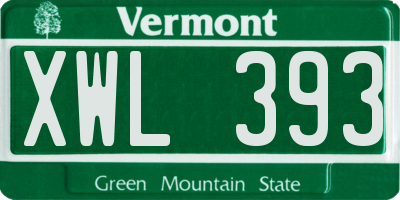 VT license plate XWL393