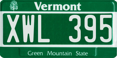 VT license plate XWL395