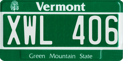 VT license plate XWL406