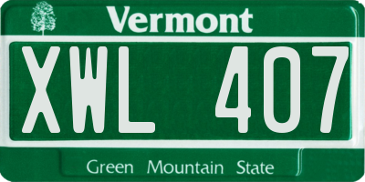 VT license plate XWL407
