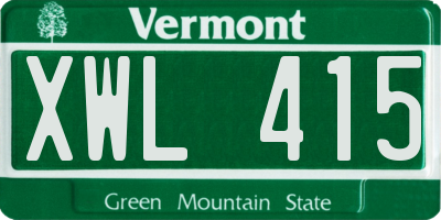 VT license plate XWL415