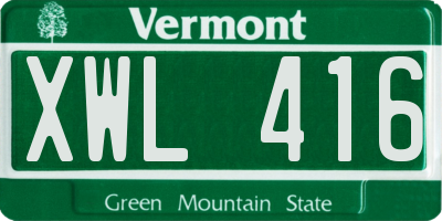 VT license plate XWL416