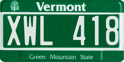 VT license plate XWL418