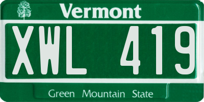 VT license plate XWL419