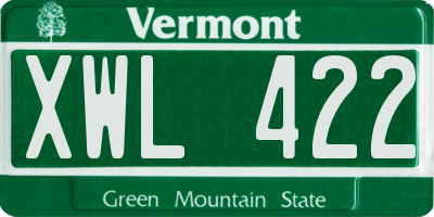VT license plate XWL422