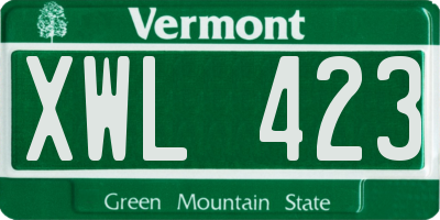 VT license plate XWL423