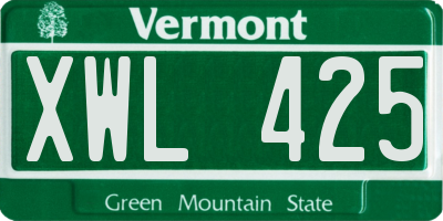 VT license plate XWL425