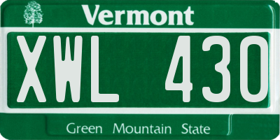 VT license plate XWL430