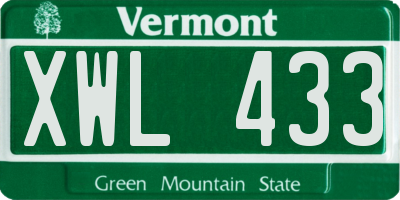 VT license plate XWL433