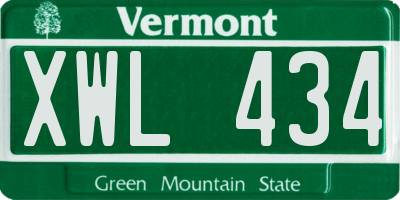 VT license plate XWL434