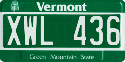 VT license plate XWL436