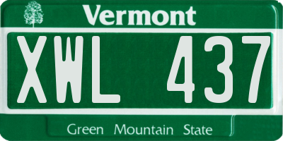 VT license plate XWL437