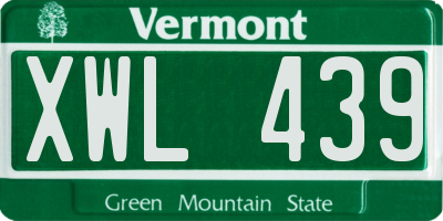 VT license plate XWL439
