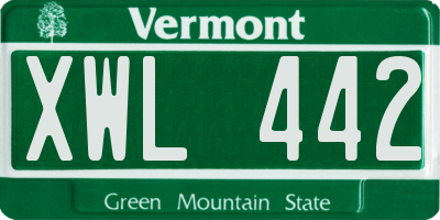 VT license plate XWL442