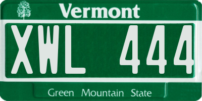 VT license plate XWL444