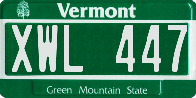 VT license plate XWL447