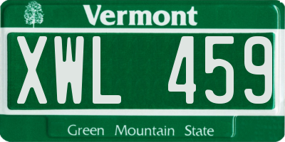 VT license plate XWL459