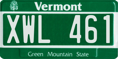 VT license plate XWL461