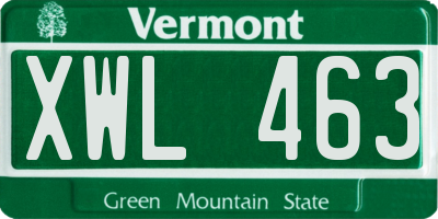 VT license plate XWL463