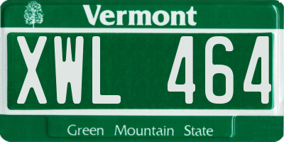 VT license plate XWL464