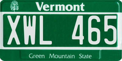 VT license plate XWL465