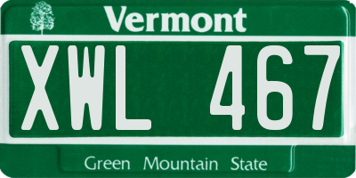 VT license plate XWL467