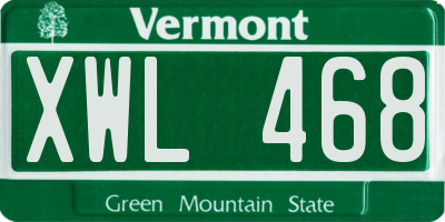 VT license plate XWL468