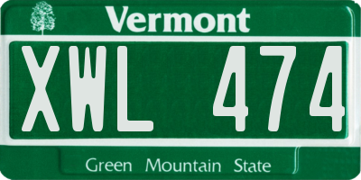 VT license plate XWL474