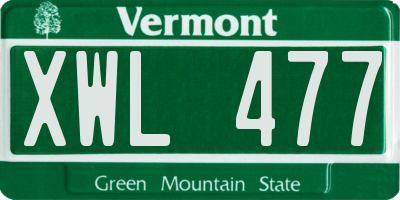 VT license plate XWL477
