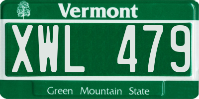 VT license plate XWL479