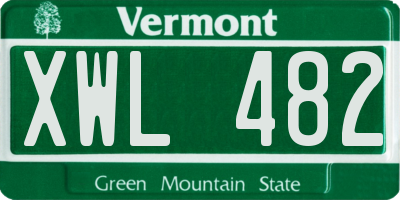 VT license plate XWL482