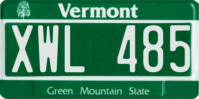 VT license plate XWL485