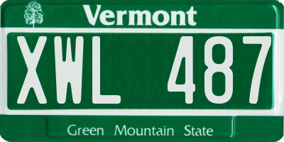 VT license plate XWL487