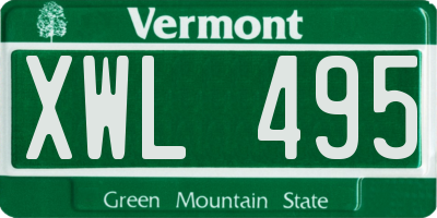 VT license plate XWL495