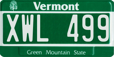VT license plate XWL499