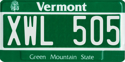 VT license plate XWL505