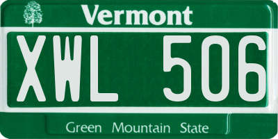 VT license plate XWL506