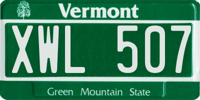 VT license plate XWL507