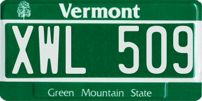 VT license plate XWL509