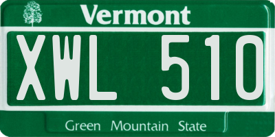 VT license plate XWL510