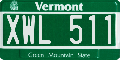 VT license plate XWL511