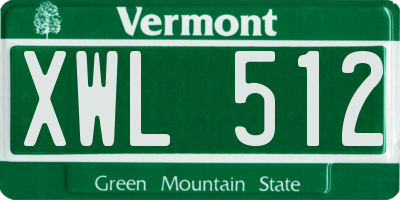 VT license plate XWL512