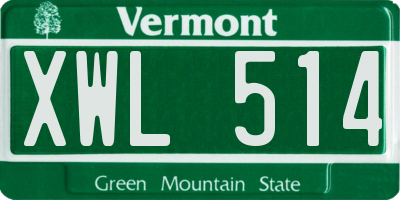 VT license plate XWL514