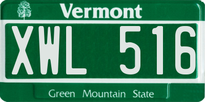 VT license plate XWL516
