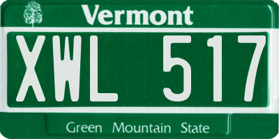 VT license plate XWL517