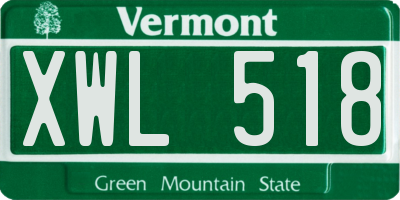 VT license plate XWL518
