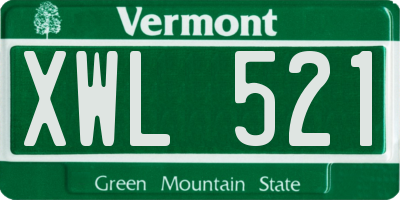 VT license plate XWL521